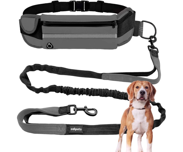 Edipets, Joggingleine für Hunde, freihändig, Laufen, Wandern, Gurtband, Anti-Stress, reflektierend