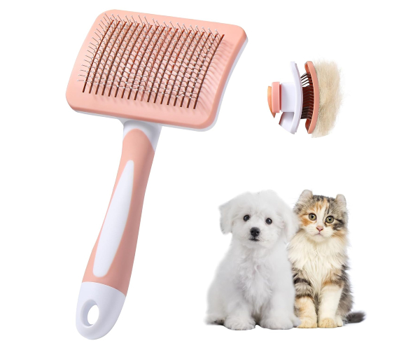 Vinabo Hundebürste, Katzenbürste, Haustier Selbstreinigende Zupfbürste, Entfernt Unterwolle, Hundebürsten für Unterwolle